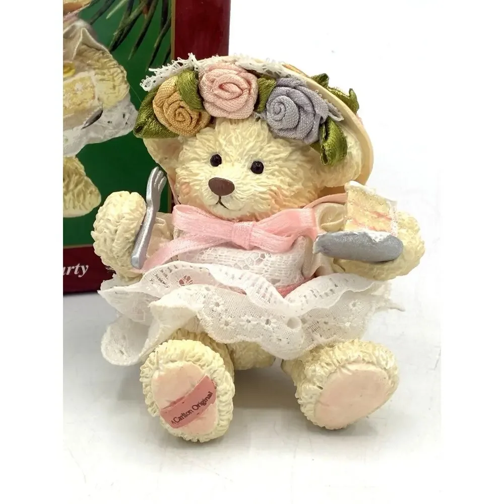 Carlton Cards Heirloom Teddy Bear Tea Party Ornament 2002 100 Years With Box